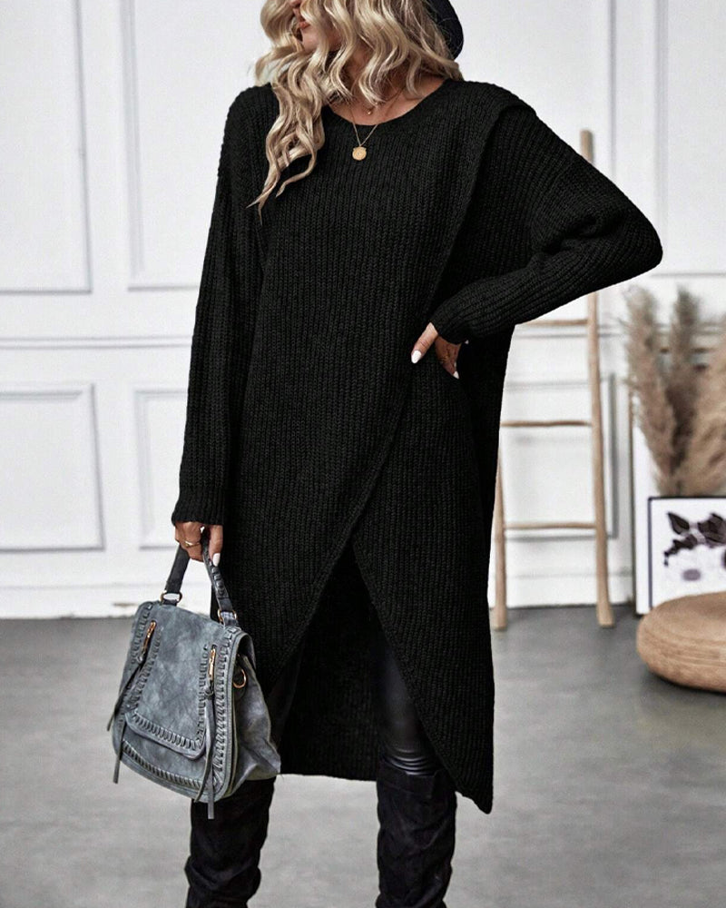 Cenelle | Long Plain Sweater Dress