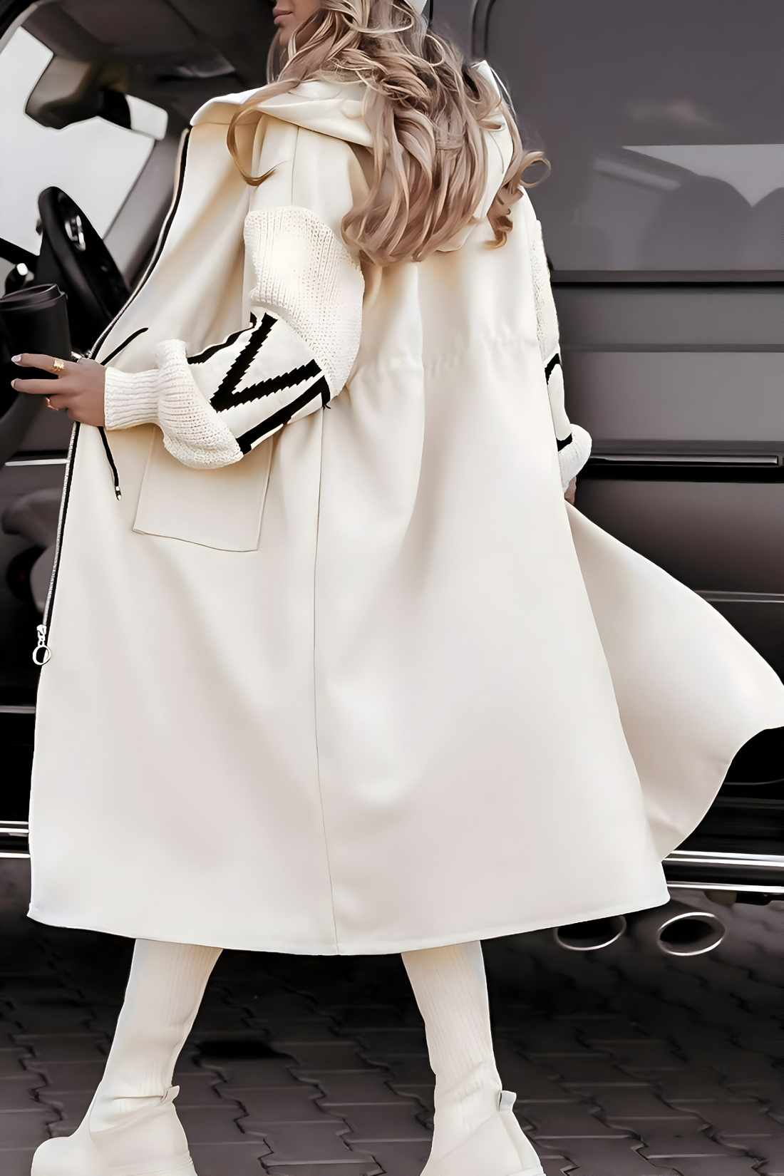 FELICIA | KNIT-SLEEVE HOODED JACKET