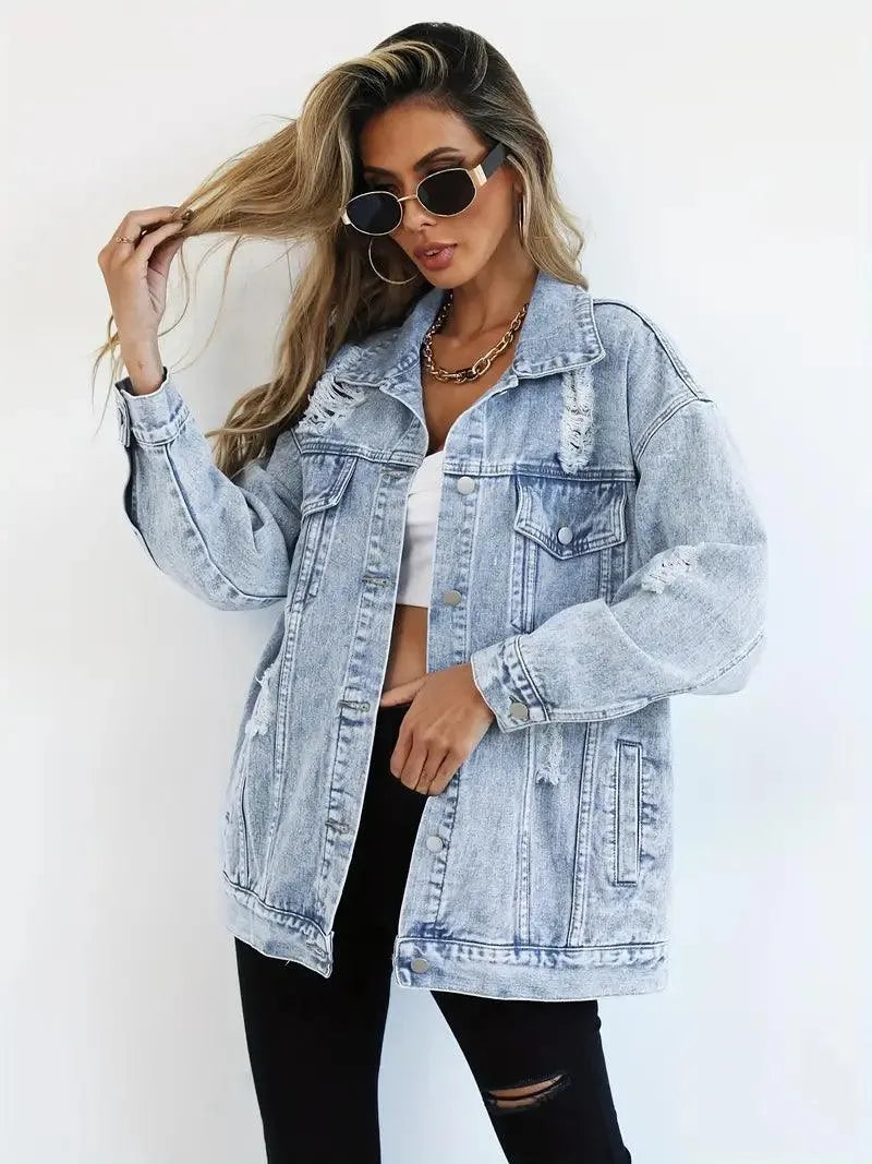 The Olivia Oversized Denim Jacket – Trendy Women’s Essential