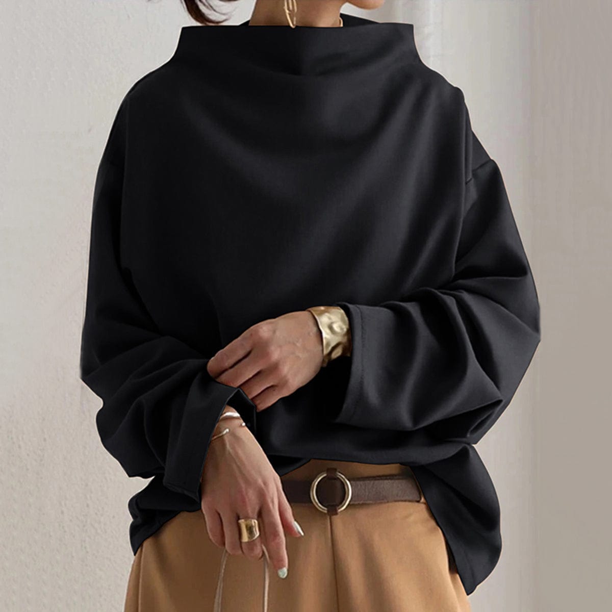 Mary | High-Neck Soft Knit Top