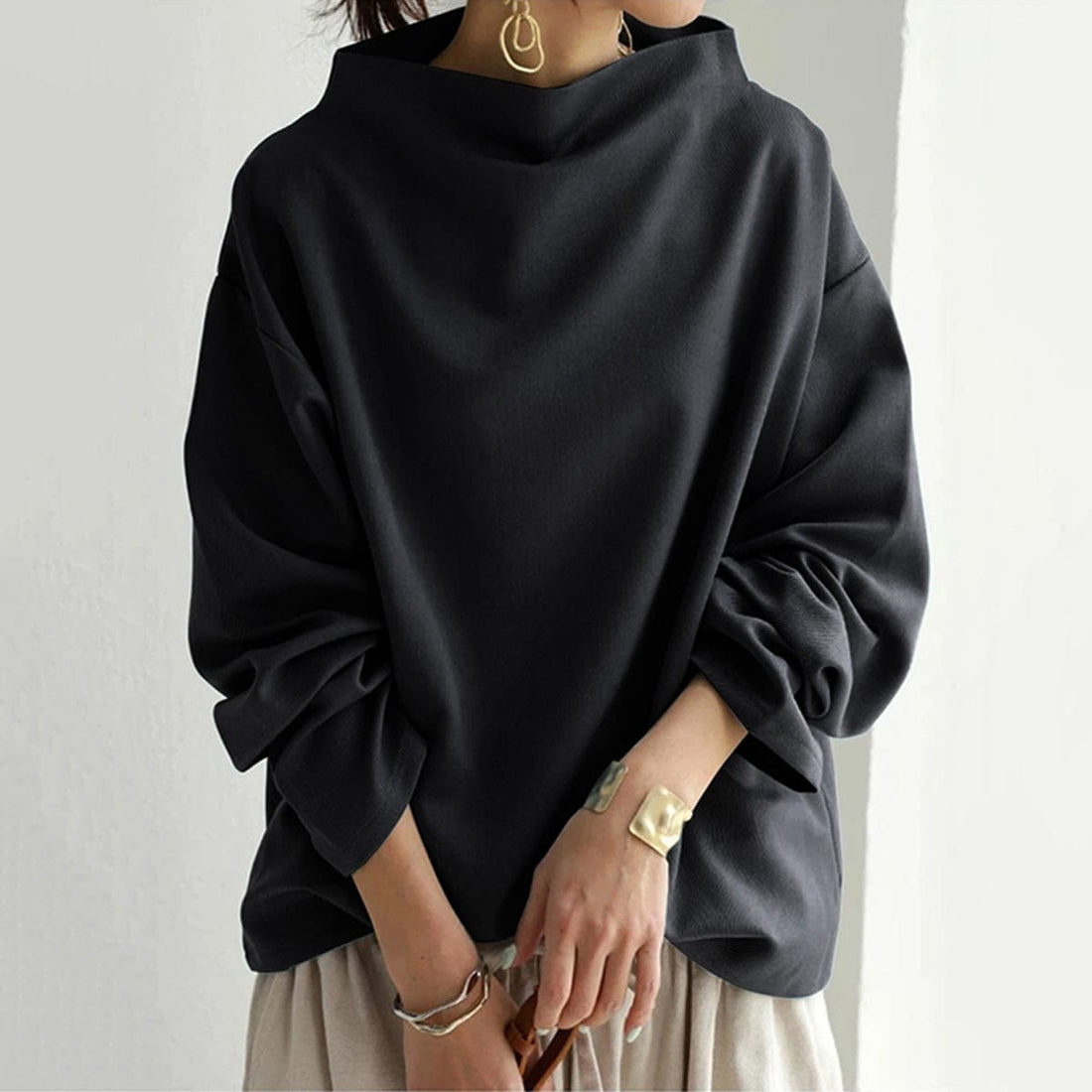 Mary | High-Neck Soft Knit Top