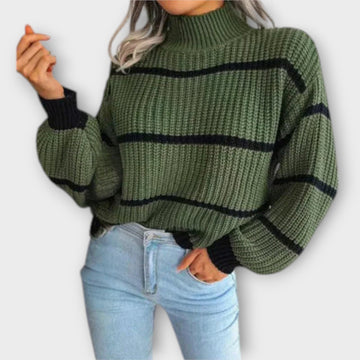 Amelith | Turtleneck Sweater with Stripes